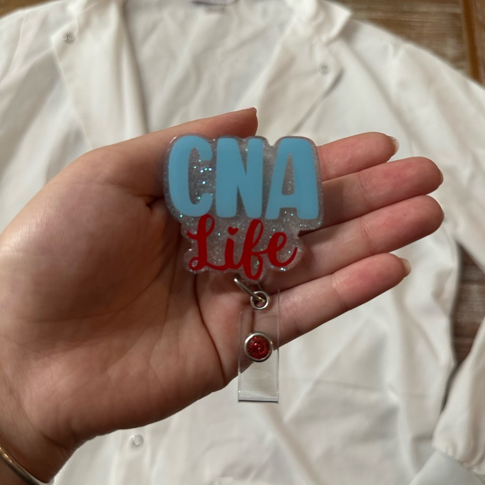 CNA Life Badge Reel with Glitter Accents